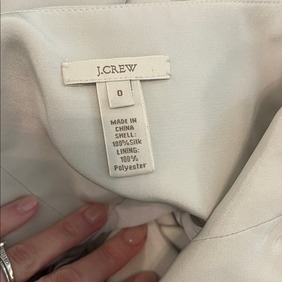 J. Crew silk tricotine halter dress light pewter cream beige - Picture 2 of 6